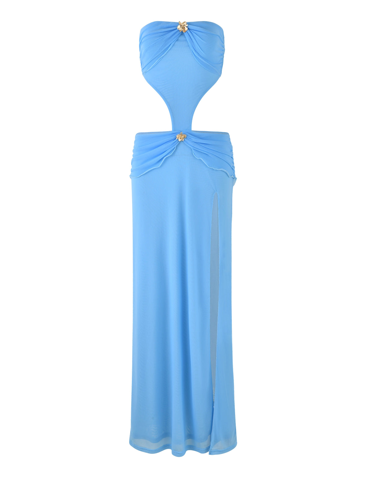 LaPose Arantza Ruched Cut-Out Maxi Dress