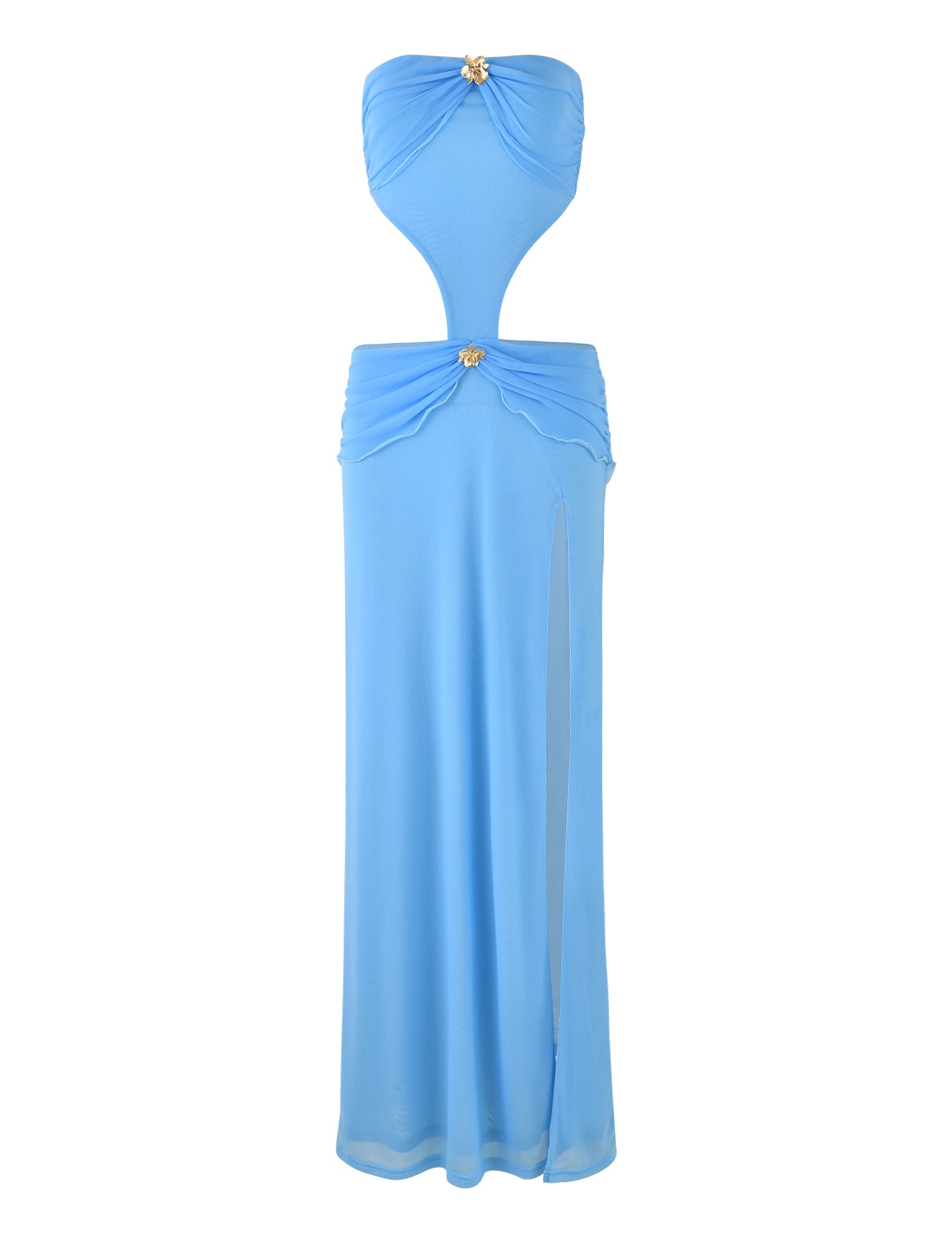 LaPose Arantza Ruched Cut-Out Maxi Dress