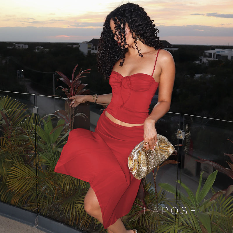 Aria One-Shoulder Skirt Set [QBMCSVK0]
