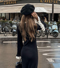 Ariabella Knit Trumpet Sleeve Dress [1MUUZKRC]