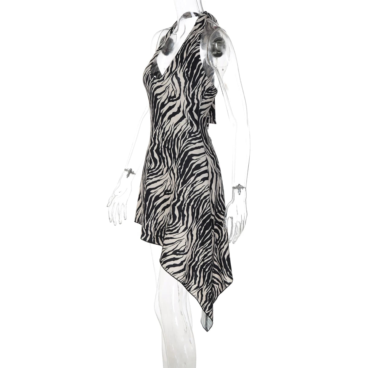 Ariani Halter Asymmetric Mini Dress