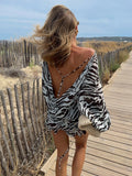 Arianna Zebra Print Mini Dress [X9XZPNGK]