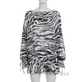 Arianna Zebra Print Mini Dress [5AG6TKKH]