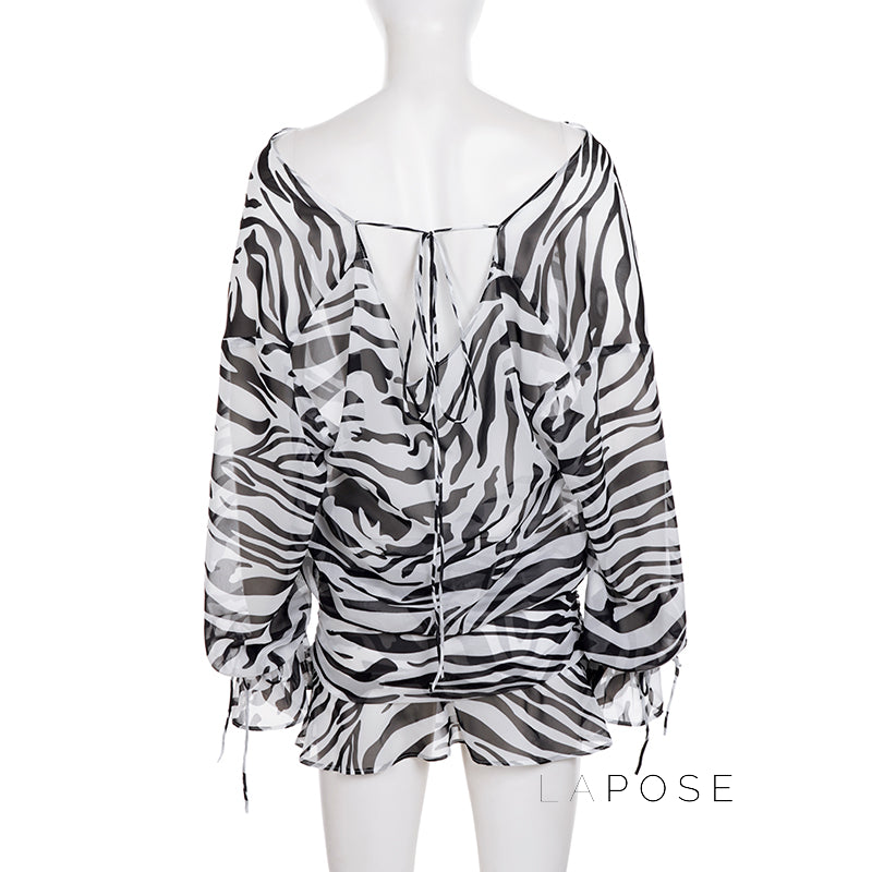 Arianna Zebra Print Mini Dress [HFDFCXI6]