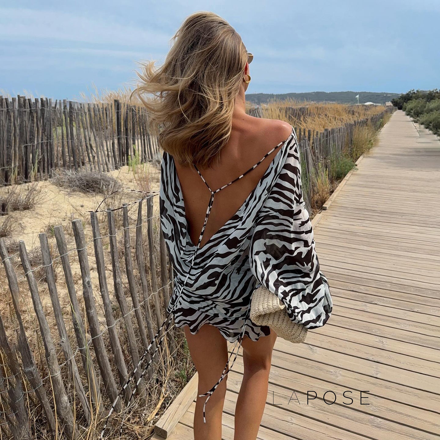 Arianna Zebra Print Mini Dress [MB5P97S2]