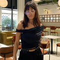 Ariannah Ruched One-Shoulder Top [VSGW79BR]
