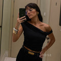 Ariannah Ruched One-Shoulder Top [M9B96D3T]