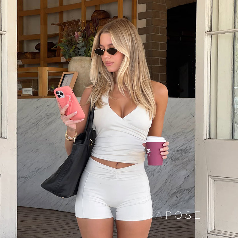 Arianne Street V-Neck Short Set [FLK6FZ2G]