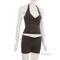 Arianne Street V-Neck Short Set [IJMM07K4]