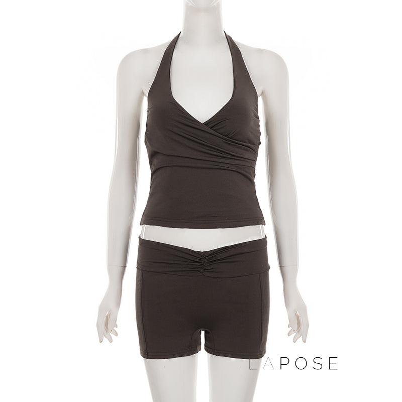 Arianne Street V-Neck Short Set [S0HSE4AL]
