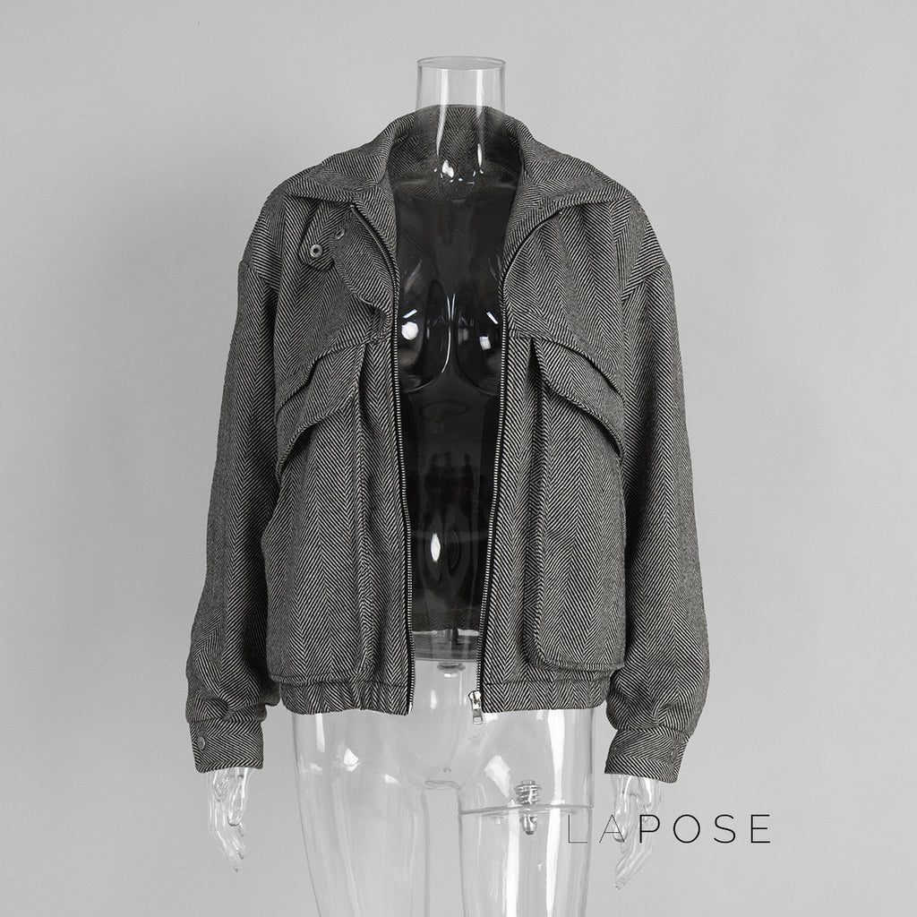 Arin Herringbone Wool Blend Jacket [OLQ29ZR2]
