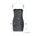 Arleen Strapless Sequin Leopard Mini Dress [P8O5MCE9]