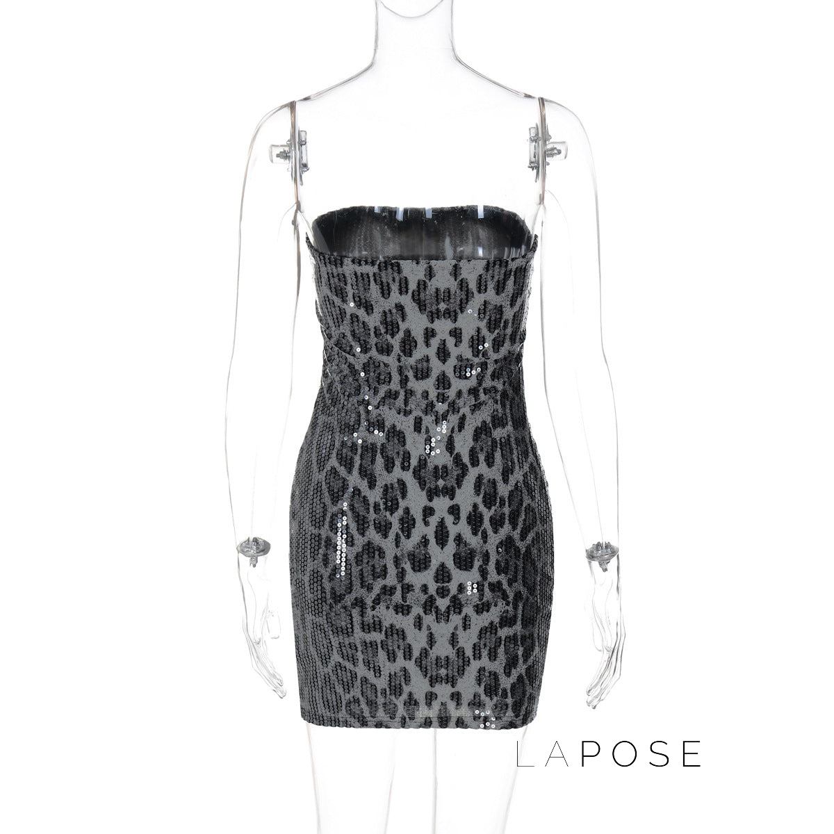 Arleen Strapless Sequin Leopard Mini Dress [P8O5MCE9]