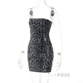 Arleen Strapless Sequin Leopard Mini Dress [JU2KY6KJ]