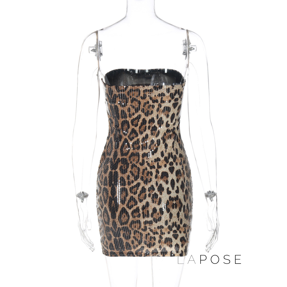 Arleen Strapless Sequin Leopard Mini Dress [K4YPJVHO]