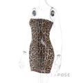 Arleen Strapless Sequin Leopard Mini Dress [YIEKXBNG]