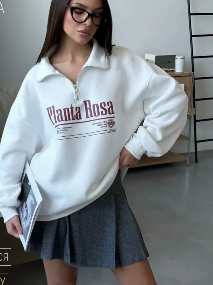 LaPose - Arlett Half-Zip Graphic Sweatshirt