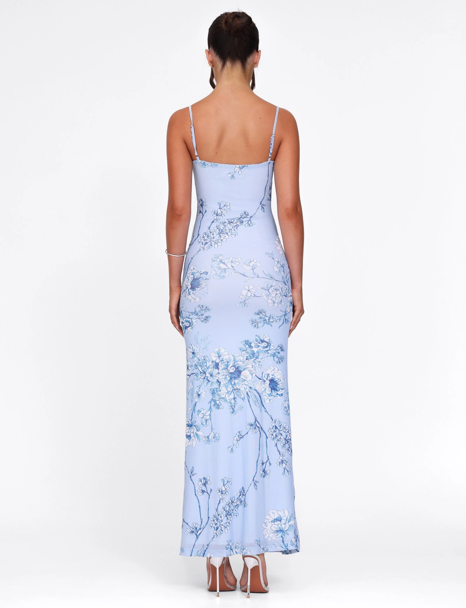 LaPose Arlette Radiant Floral Maxi Dress - Blue Ceramic Floral