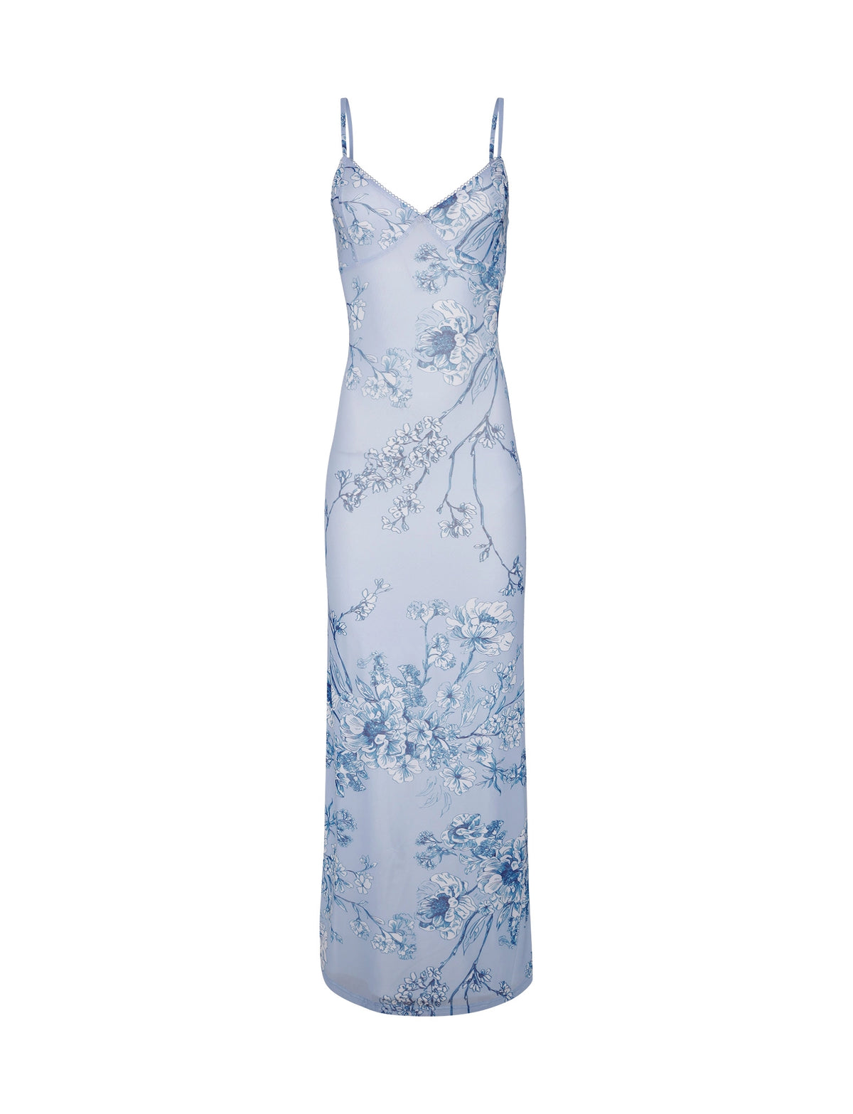 LaPose Arlette Radiant Floral Maxi Dress - Blue Ceramic Floral