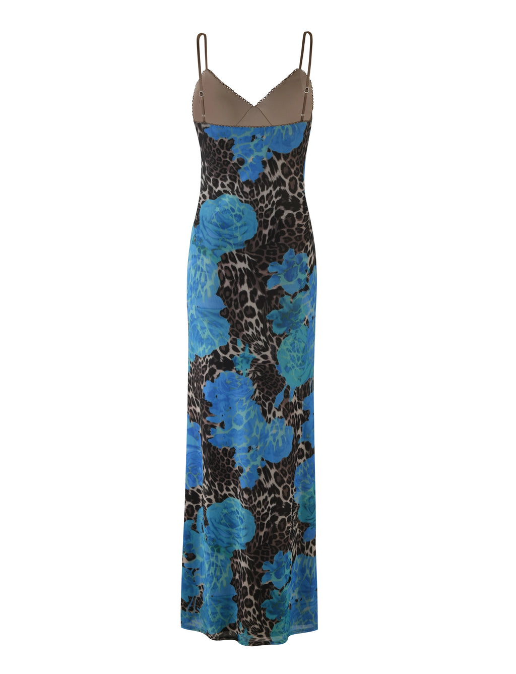 LaPose Arlette Radiant Floral Maxi Dress - Blue Leopard