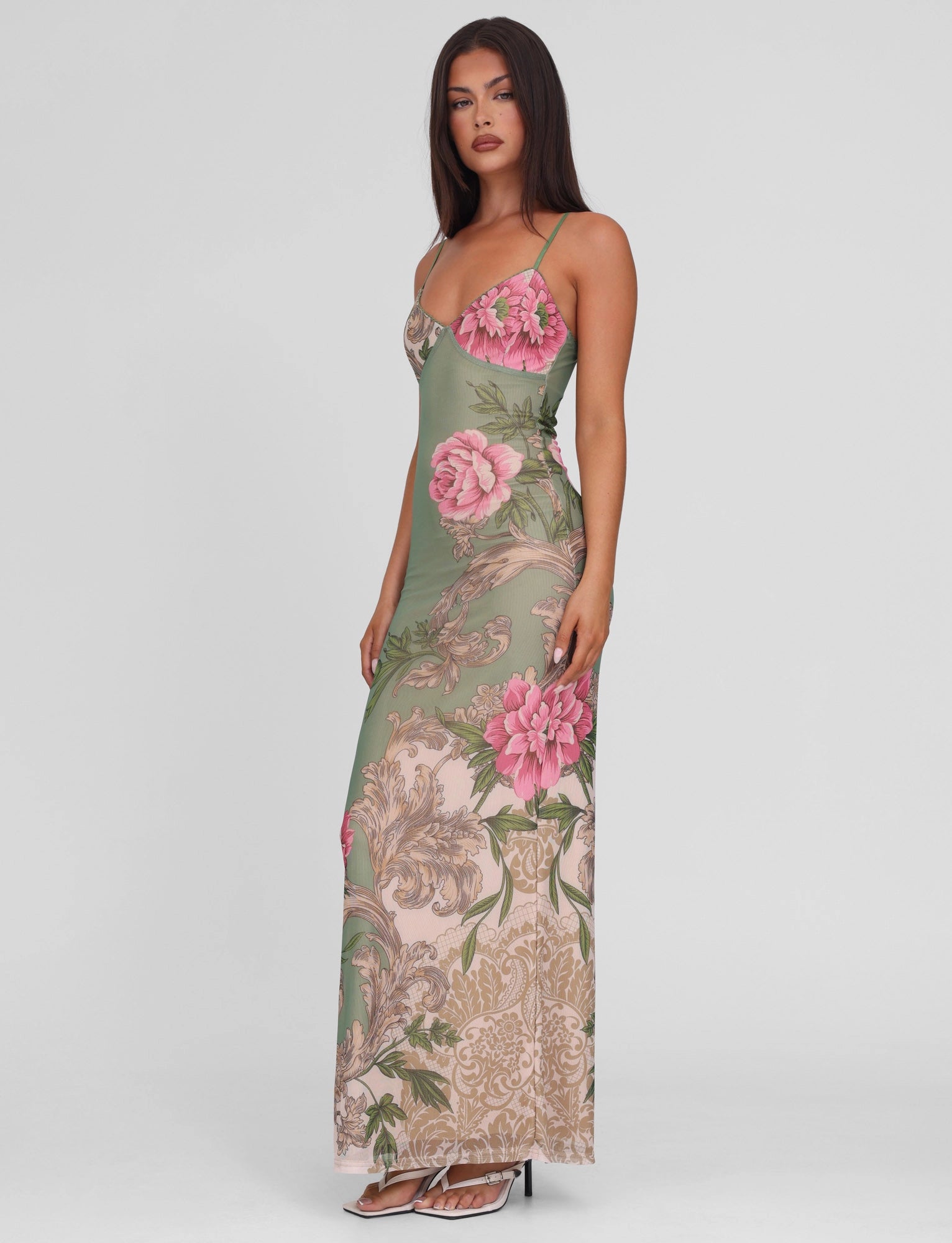 LaPose Arlette Radiant Floral Maxi Dress - Green