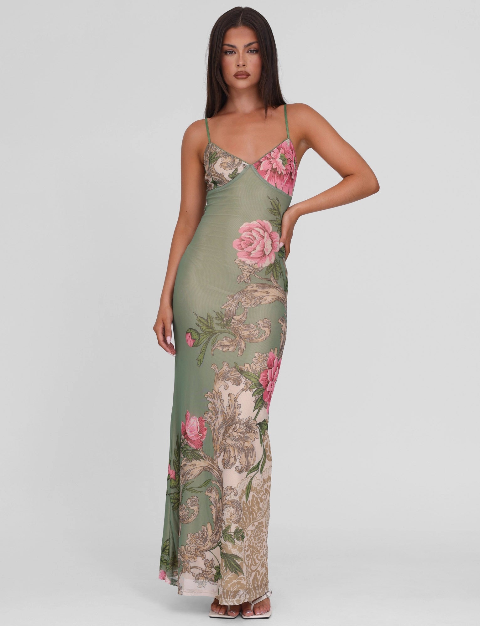 LaPose Arlette Radiant Floral Maxi Dress - Green