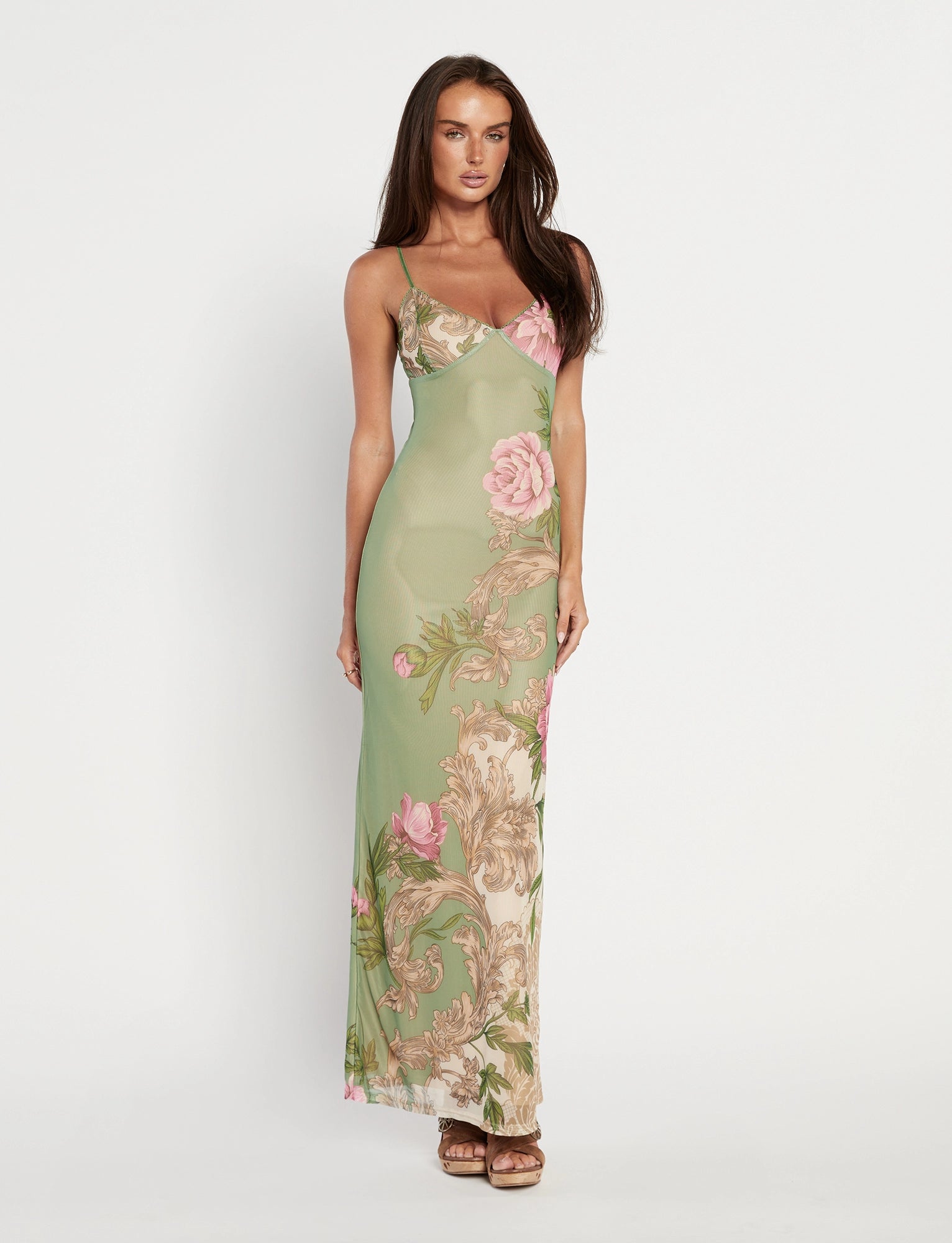 LaPose Arlette Radiant Floral Maxi Dress - Green
