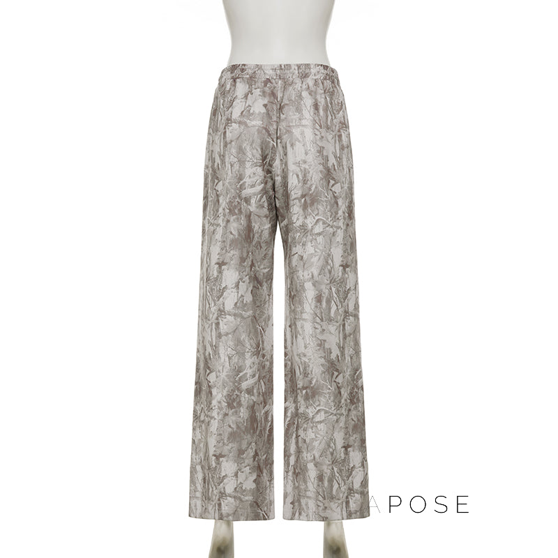 Armoni Camo Wide-Leg Sweatpants [WCLUQTBL]