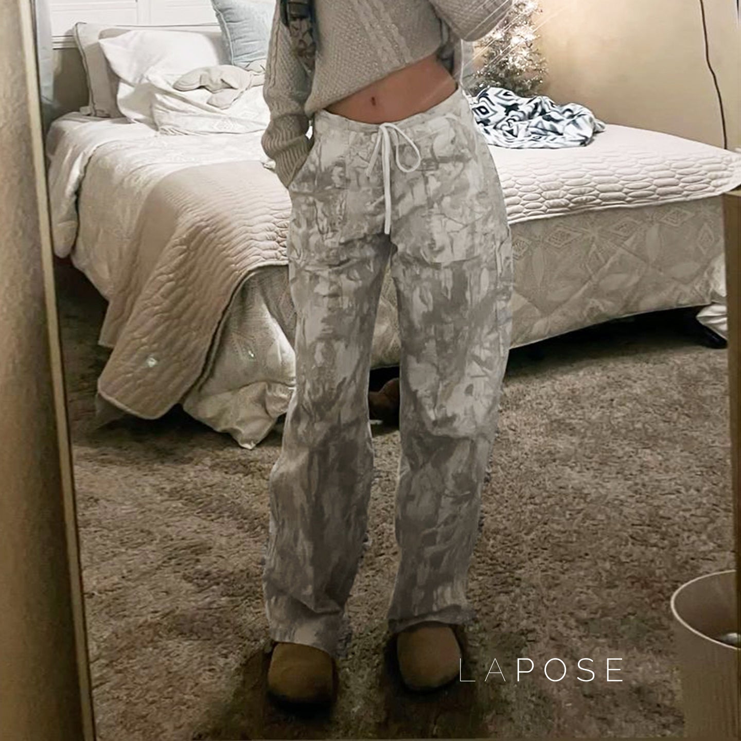 Armoni Camo Wide-Leg Sweatpants [MEKD84AK]