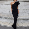Aryana Feather One-Shoulder Gown [LH5IVNLJ]