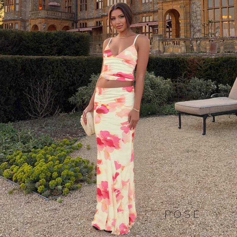 Aryana Printed Maxi Skirt Set [Z62J8P1N]