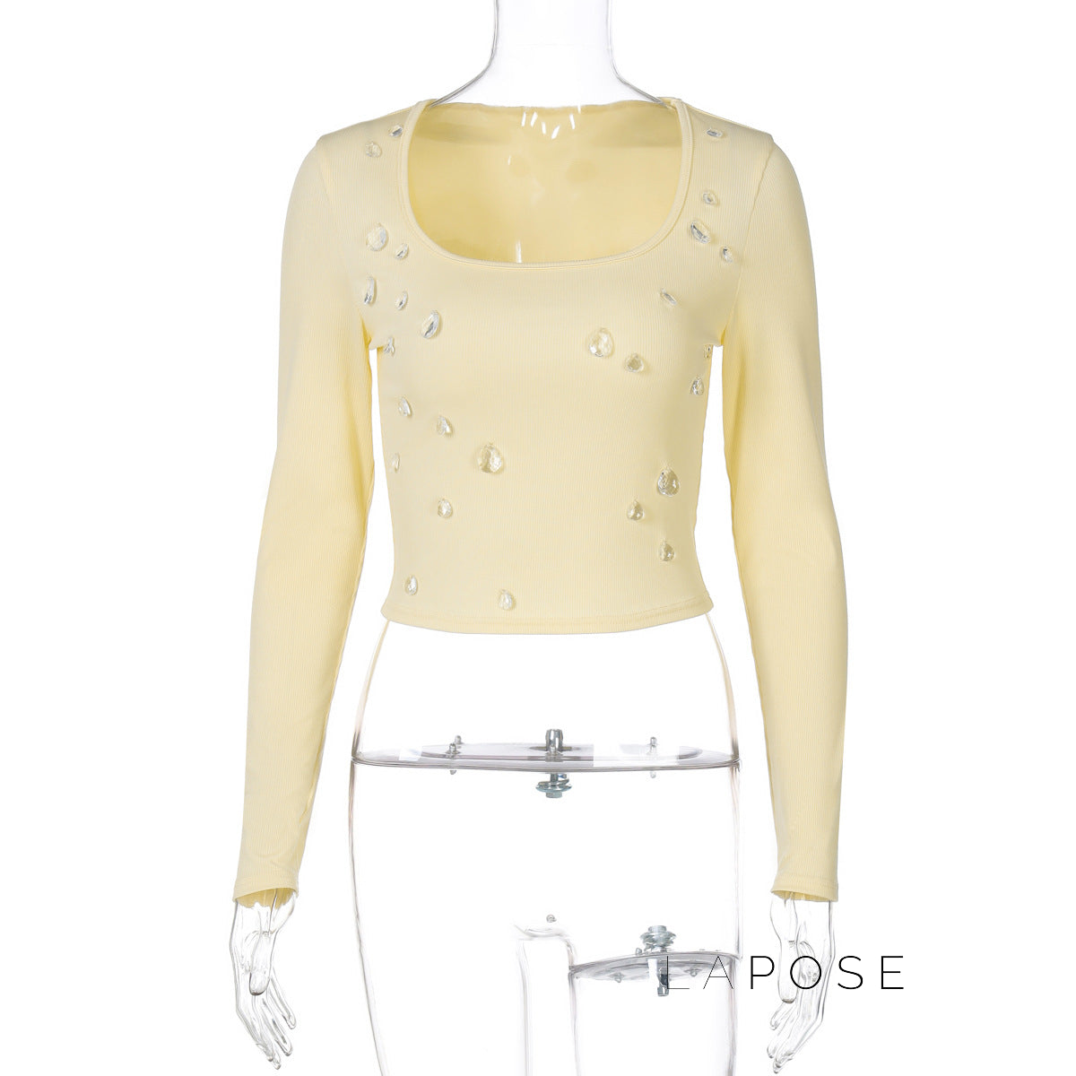 Aryelle Ribbed Waterdrop Crop Top [618GCFUN]