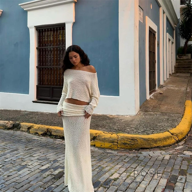 Ashly One-Shoulder Knit Set [VZVB5DVV]