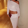 Ashly One-Shoulder Knit Set [5PBKNM0X]