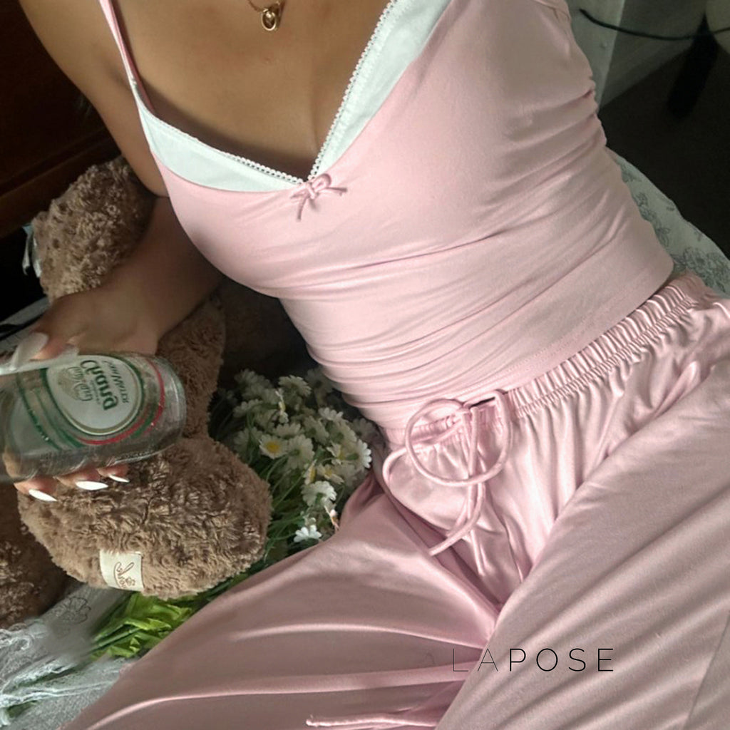 Asma Pink Knitted Lounge Set [KNGRMA6N]