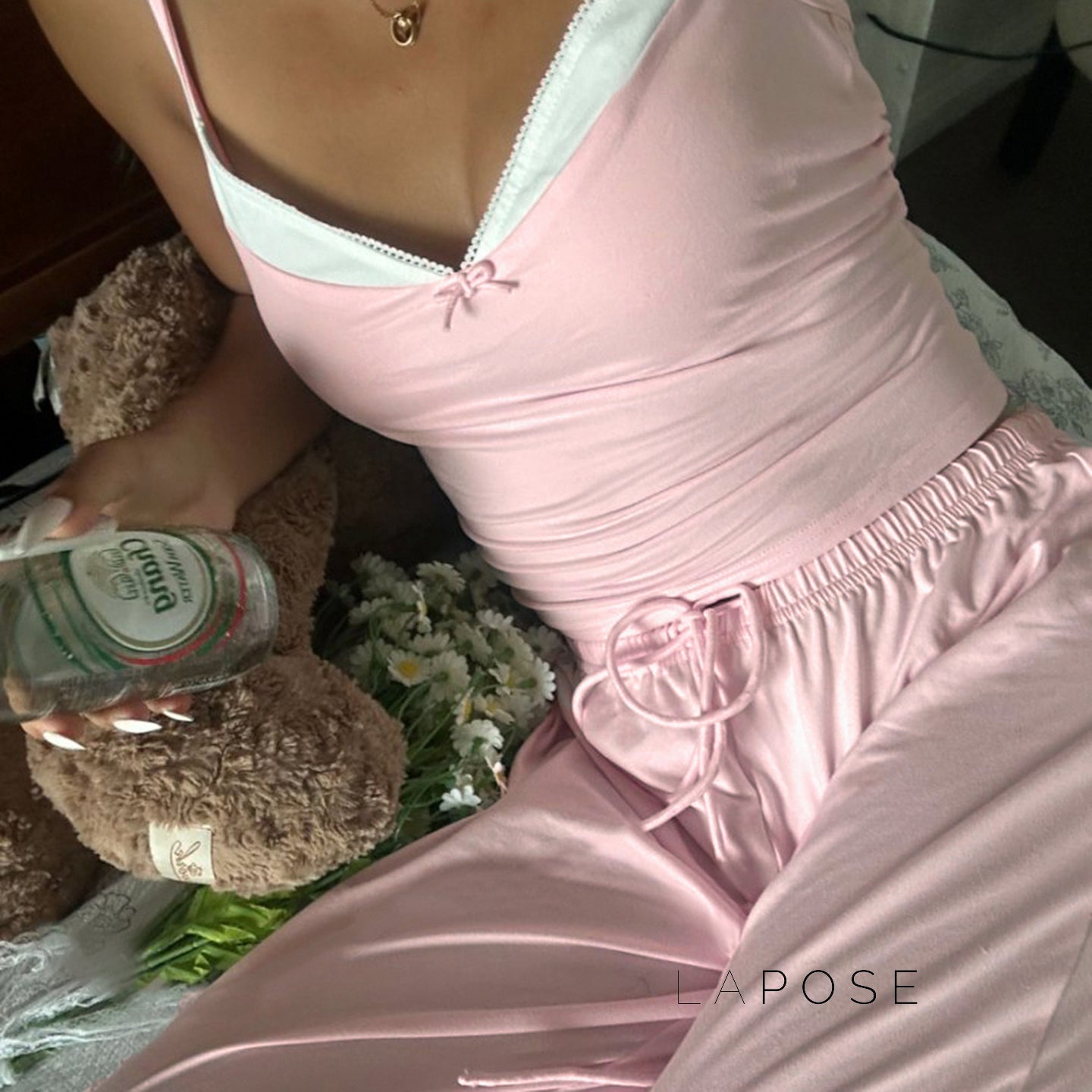 Asma Pink Knitted Lounge Set [KNGRMA6N]