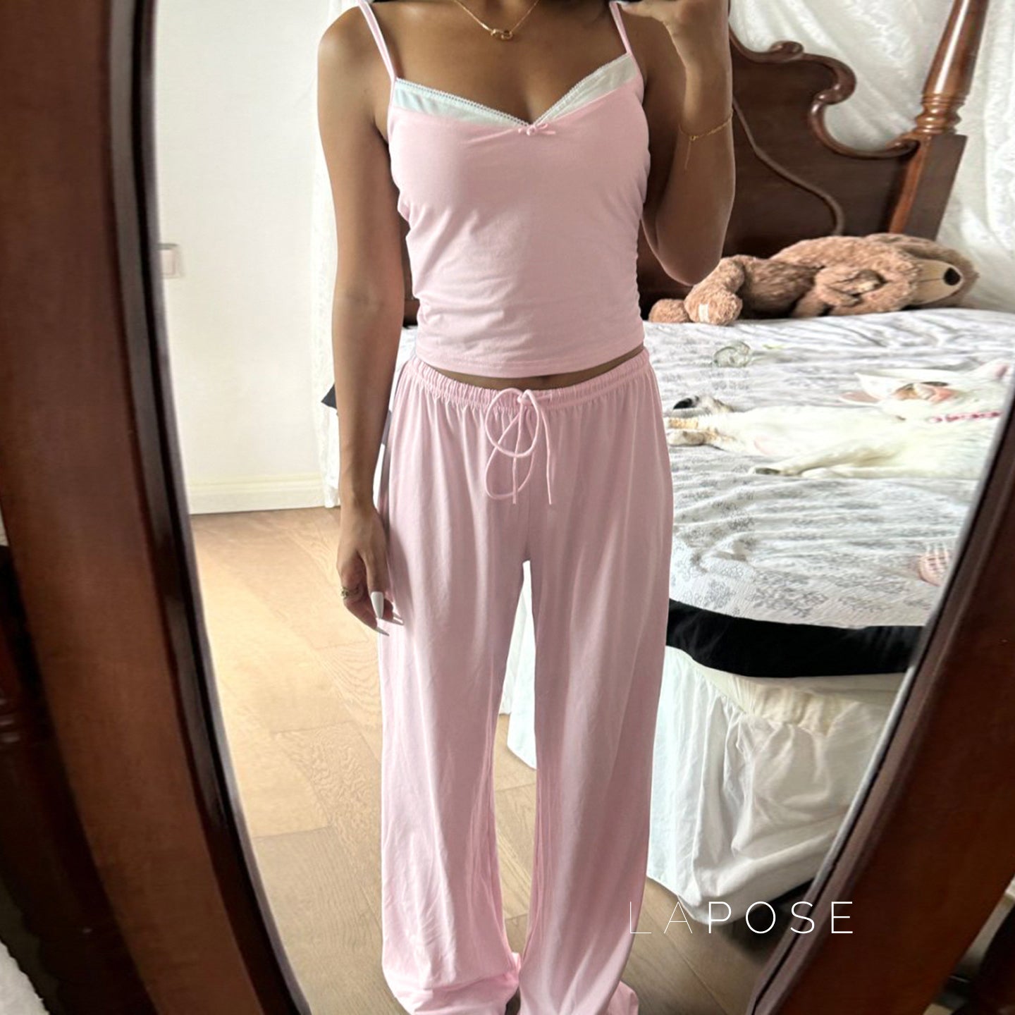 Asma Pink Knitted Lounge Set [SJRIRRQU]