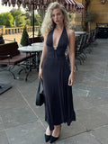 Asra Halter Pleated Maxi Dress [QS3URDY6]