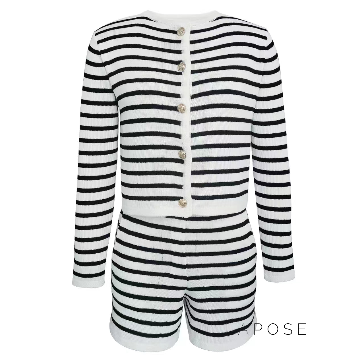 Astoria Striped Knit Short Set [X5THFQO7]