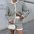 Astoria Striped Knit Short Set [U4OKADY8]