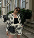 Astoria Striped Knit Short Set [G1EB54BP]