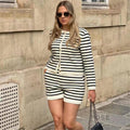 Astoria Striped Knit Short Set [IJ6993LV]