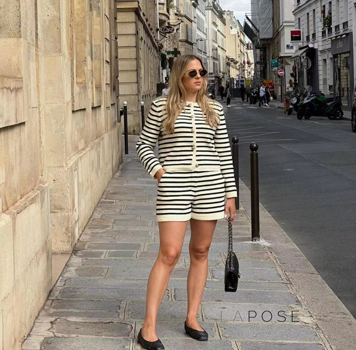 Astoria Striped Knit Short Set [0FAQF7SY]