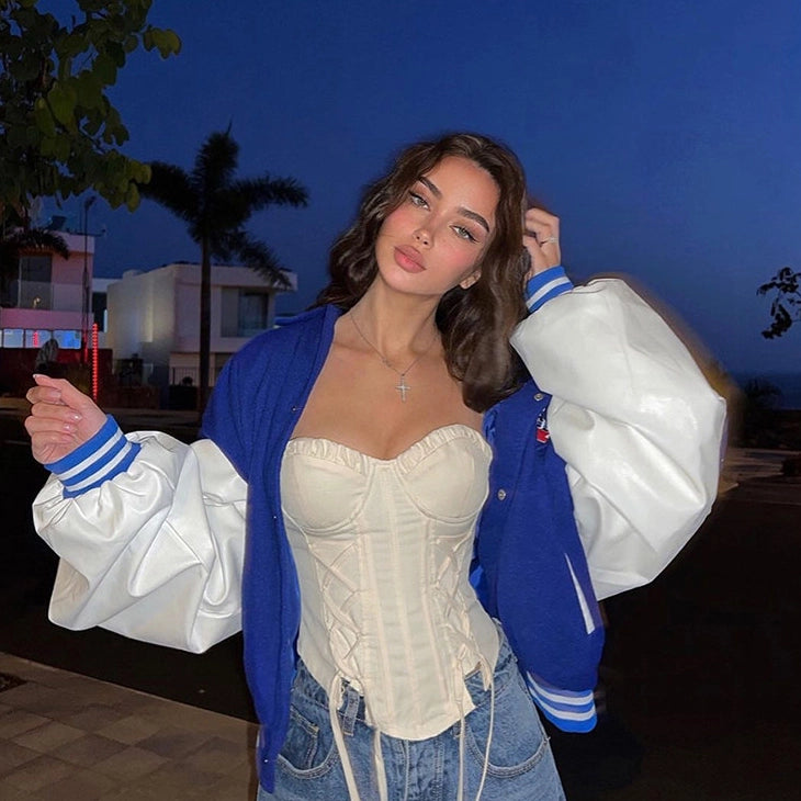 Asymmetrical Lace-Up Tube Top [JV3RSGH5]