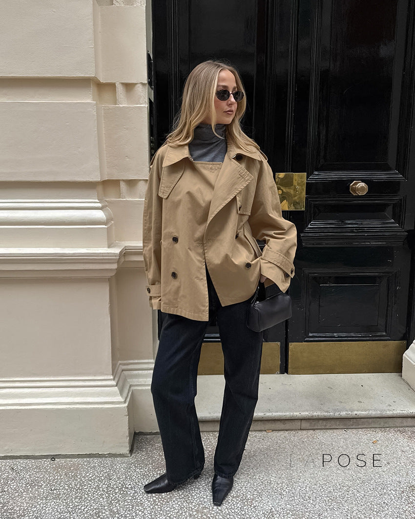 Atalie Double-Breasted Trench Coat [EKO84KE3]