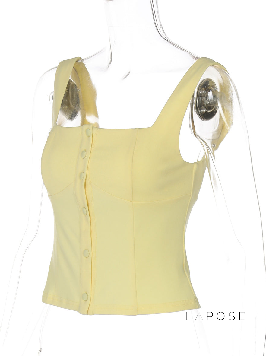 Aubri Buttoned Strap Vest [6PON80OH]