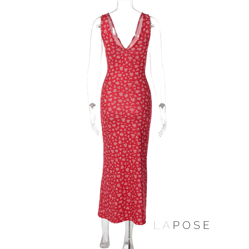 Aubrie Floral Backless Maxi Dress [0JDSLEZQ]