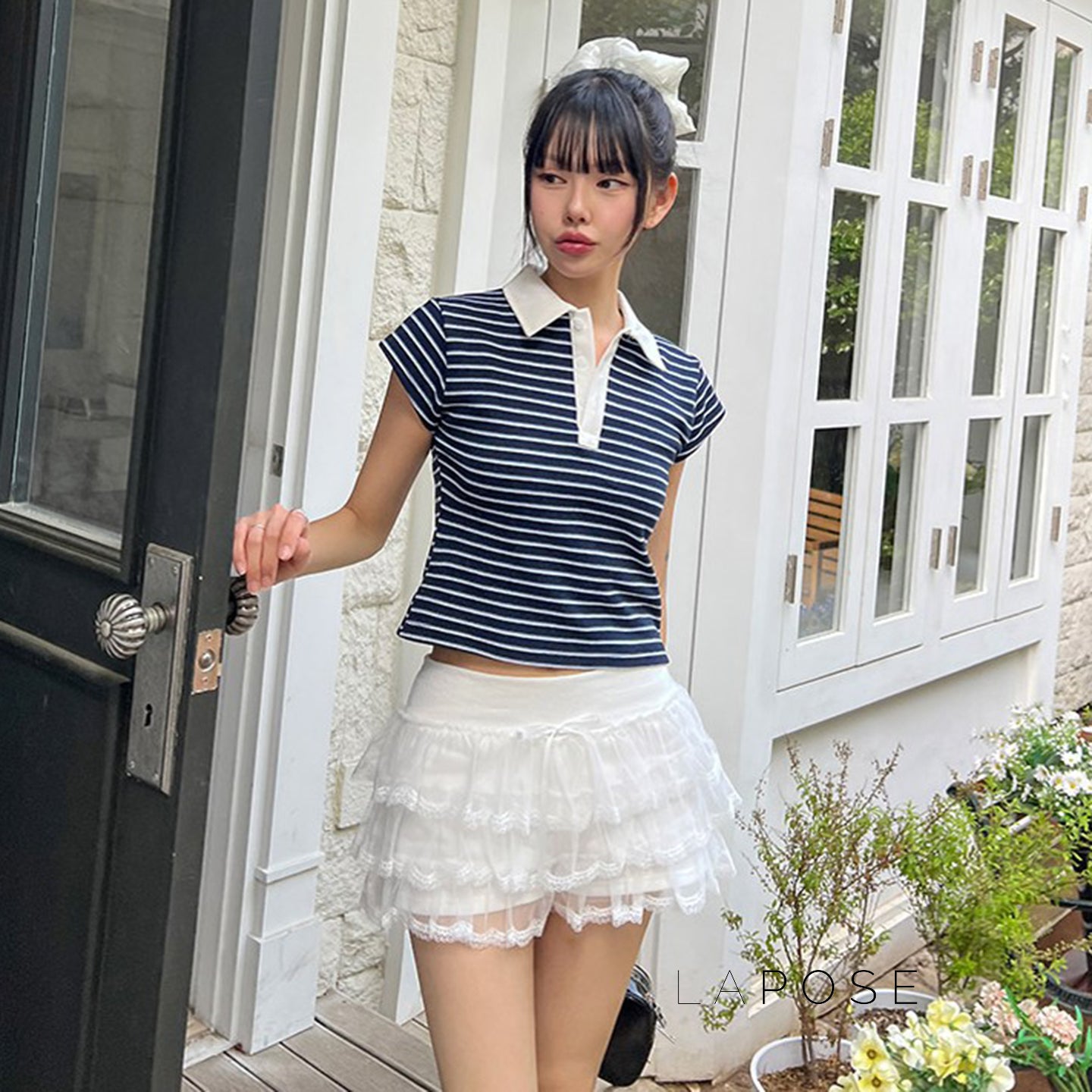 Auburn Lace Tiered Mini Skirt