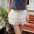 Auburn Lace Tiered Mini Skirt