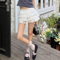 Auburn Lace Tiered Mini Skirt